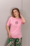 RENKLİA BASKILI PEMBE TSHİRT