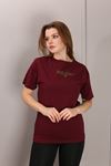 RENKLİA BASKILI BORDO TSHİRT