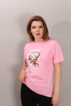 RENKLİA BASKILI PEMBE TSHİRT