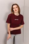 RENKLİA BASKILI BORDO TSHİRT