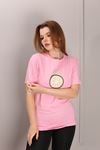 RENKLİA BASKILI PEMBE TSHİRT