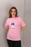 RENKLİA BASKILI PEMBE TSHİRT