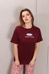 RENKLİA BASKILI BORDO TSHİRT