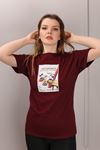 RENKLİA BASKILI BORDO TSHİRT