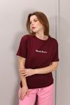 RENKLİA BASKILI BORDO TSHİRT
