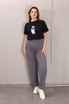 RENKLİA ÇIMALI FÜME PANTOLON